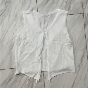 Knit White Sleeveless Top with hook